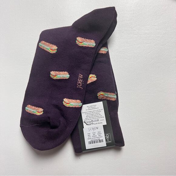 J.Crew Men's Sandwich Print Graphic Design Trouser Socks Onesize NWT - Picture 3 of 9